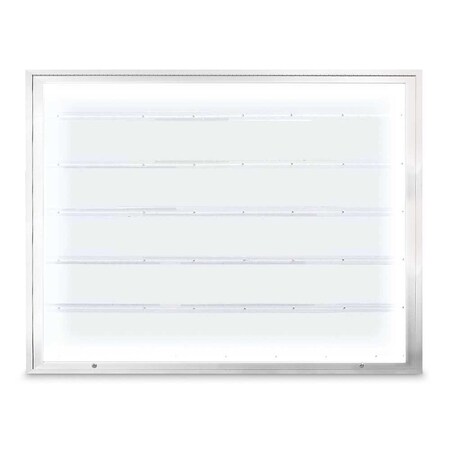 United Visual Products Single Door Radius Corkboard, 18"X24", W UV8000-WHITE-BLACK